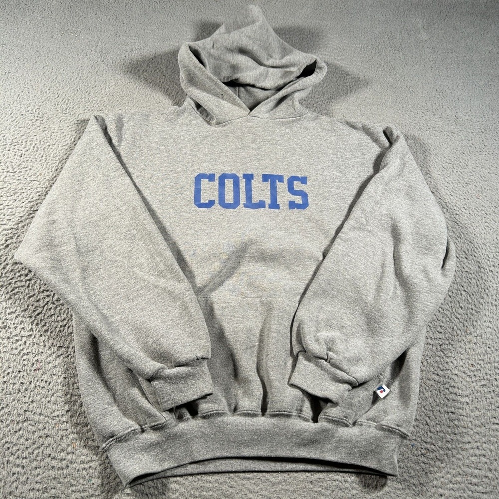 Vintage Russell NFL‎ Indianapolis Colts Hoodie Men Large Gray Athletic Muniz 21